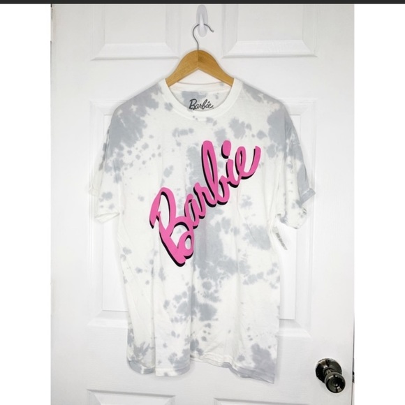 Barbie Tops - Barbie Gray Tie Dye Graphic Short Sleeve T Shirt